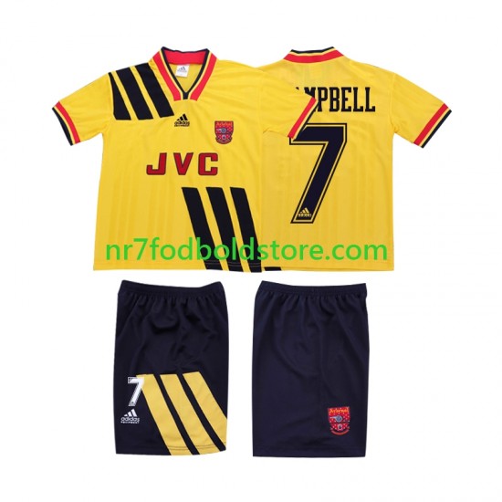 Arsenal Trøje CAMPBELL 7 1993 Retro Børn Udebane Fodboldsæt 1994 Kortærmet