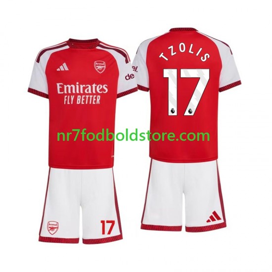 Arsenal Trøje Christos Tzolis 17 Børn Hjemmebane Fodboldsæt 2026-2027 Kortærmet
