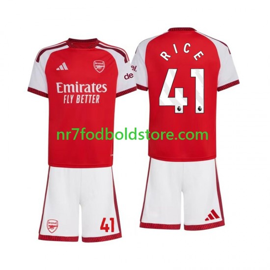 Arsenal Trøje Declan Rice 41 Børn Hjemmebane Fodboldsæt 2026-2027 Kortærmet
