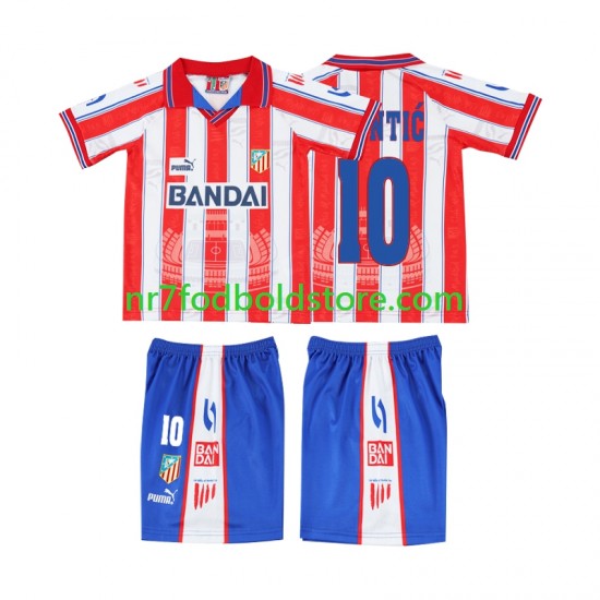 Atlético Madrid Trøje PANTIC 10 1996 1997 Retro Børn Hjemmebane Fodboldsæt Kortærmet