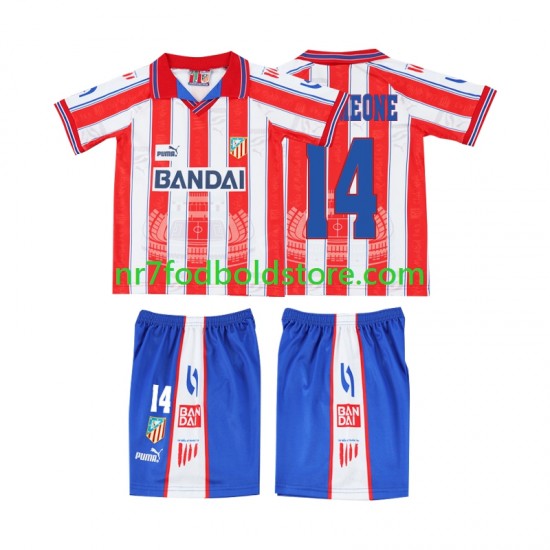 Atlético Madrid Trøje SIMEONE 14 1996 1997 Retro Børn Hjemmebane Fodboldsæt Kortærmet