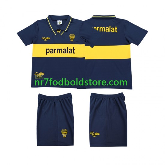 CA Boca Juniors Trøje 1993 1995 Retro Børn Hjemmebane Fodboldsæt Kortærmet