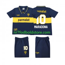 CA Boca Juniors Trøje MARADONA 10 1993 1995 Retro Børn Hjemmebane Fodboldsæt Kortærmet
