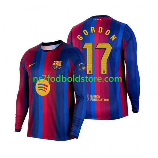 FC Barcelona Trøje Anthony Gordon 17 Mænd Hjemmebane Fodboldsæt 2026-2027 Langærmet