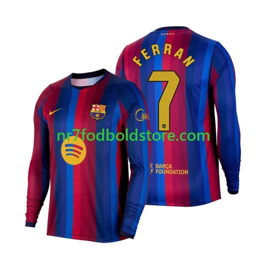 FC Barcelona Trøje Ferran Torres 7 Mænd Hjemmebane Fodboldsæt 2026-2027 Langærmet