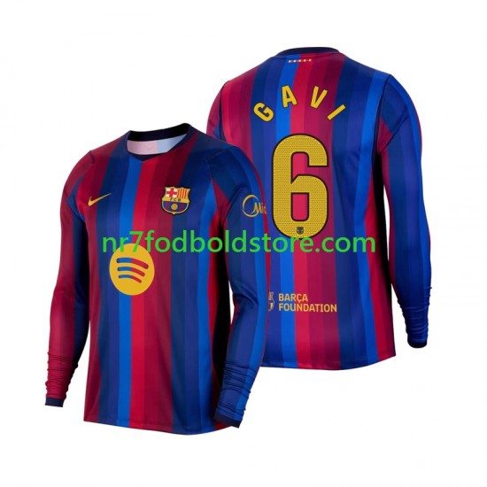 FC Barcelona Trøje Gavi 6 Mænd Hjemmebane Fodboldsæt 2026-2027 Langærmet