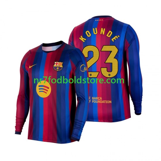 FC Barcelona Trøje Jules Kounde 23 Mænd Hjemmebane Fodboldsæt 2026-2027 Langærmet