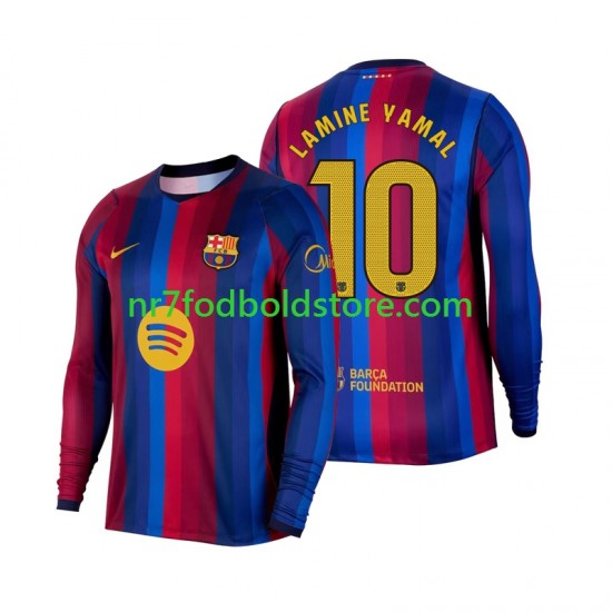 FC Barcelona Trøje Lamine Yamal 10 Mænd Hjemmebane Fodboldsæt 2026-2027 Langærmet