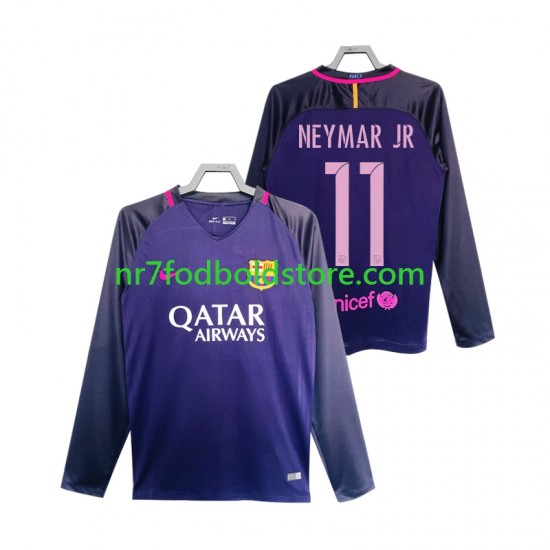 FC Barcelona Trøje Neymar JR 11 2016 2017 Retro Mænd Udebane Fodboldsæt Langærmet