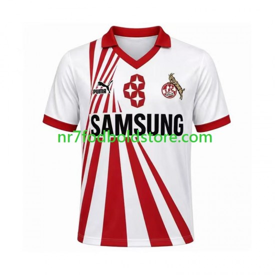 FC Köln Trøje 1990 1991 Retro Mænd Hjemmebane Fodboldsæt Kortærmet