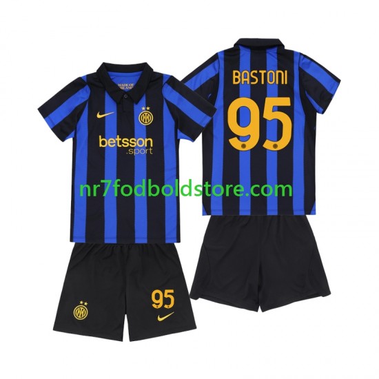 Inter Milan Trøje Alessandro Bastoni 95 Børn Hjemmebane Fodboldsæt 2026-2027 Kortærmet