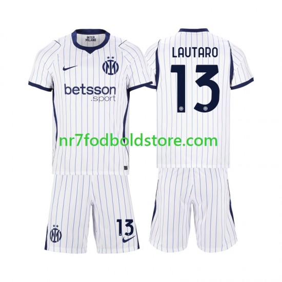 Inter Milan Trøje Lautaro Martinez 13 Børn Udebane Fodboldsæt 2026-2027 Kortærmet