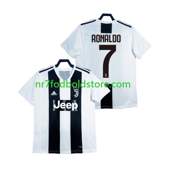 Juventus Trøje Cristiano Ronaldo 2018 2019 Retro Mænd Hjemmebane Fodboldsæt Kortærmet