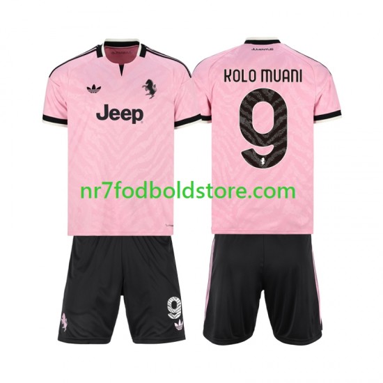Juventus Trøje Randal Kolo Muani 9 Børn Udebane Fodboldsæt 2026-2027 Kortærmet