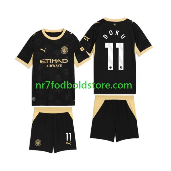 Manchester City Trøje Jeremy Doku 11 Børn Udebane Fodboldsæt 2026-2027 Kortærmet
