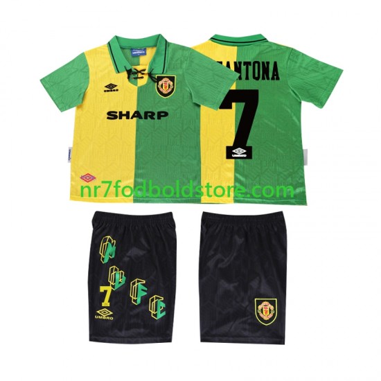 Manchester United Trøje CANTONA 7 1992 Retro Børn 3. Valg Fodboldsæt 1994 Kortærmet
