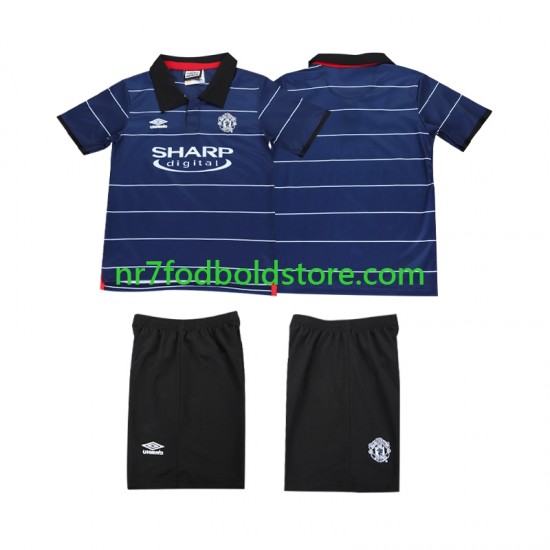 Manchester United Trøje 2000 Retro Børn Udebane Fodboldsæt 1999 Kortærmet