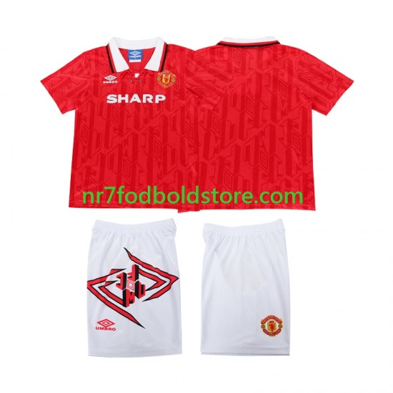 Manchester United Trøje 1993 Retro Børn Hjemmebane Fodboldsæt 1994 Kortærmet