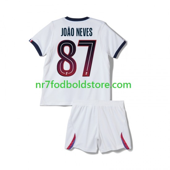 Paris Saint-Germain Trøje Joao Neves 87 Børn Udebane Fodboldsæt 2026-2027 Kortærmet