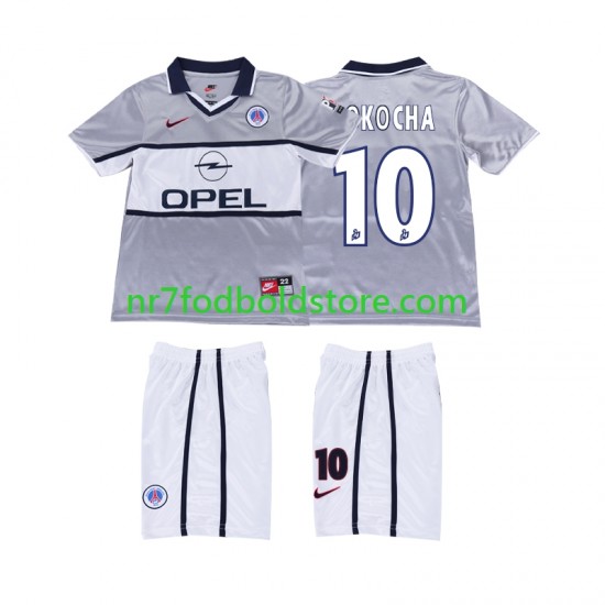 Paris Saint-Germain Trøje OKOCHA 10 2000 2001 Retro Børn Udebane Fodboldsæt Kortærmet