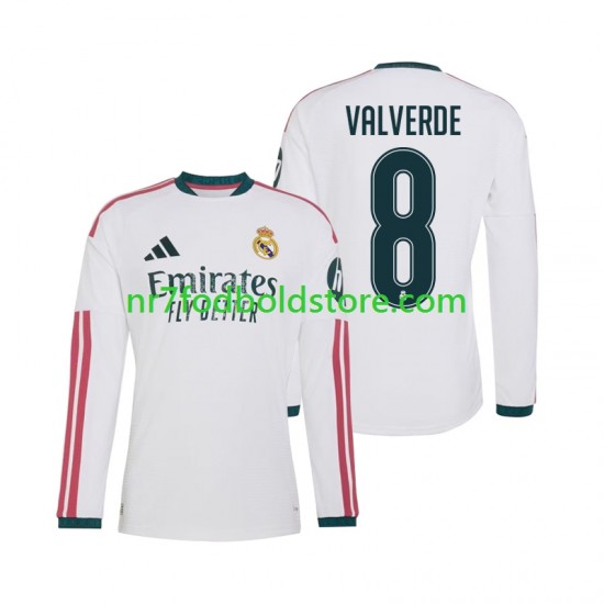Real Madrid Trøje Federico Valverde 8 Mænd Hjemmebane Fodboldsæt 2026-2027 Langærmet