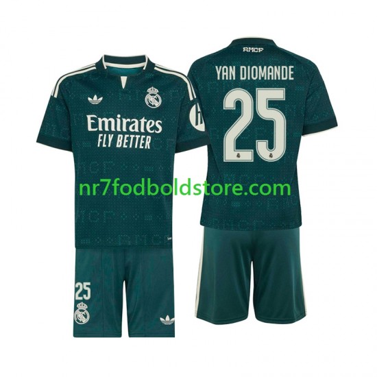 Real Madrid Trøje Yan Diomande 25 Børn Udebane Fodboldsæt 2026-2027 Kortærmet