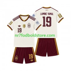 Spanien Trøje 2-star Lamine Yamal 19 Børn Udebane Fodboldsæt 2026-2027 Kortærmet