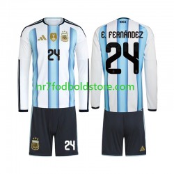 Argentina Trøje Enzo Fernandez 24 Børn Hjemmebane Fodboldsæt VM i fodbold 2026 Langærmet