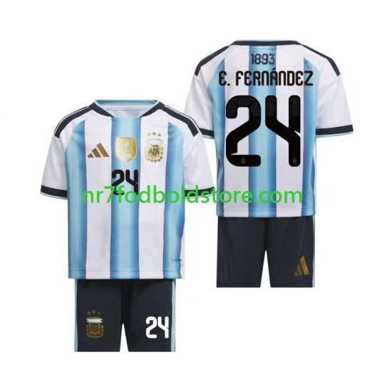 Argentina Trøje Enzo Fernandez 24 Børn Hjemmebane Fodboldsæt VM i fodbold 2026 Kortærmet