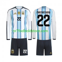 Argentina Trøje Franco Mastantuono 22 Børn Hjemmebane Fodboldsæt VM i fodbold 2026 Langærmet