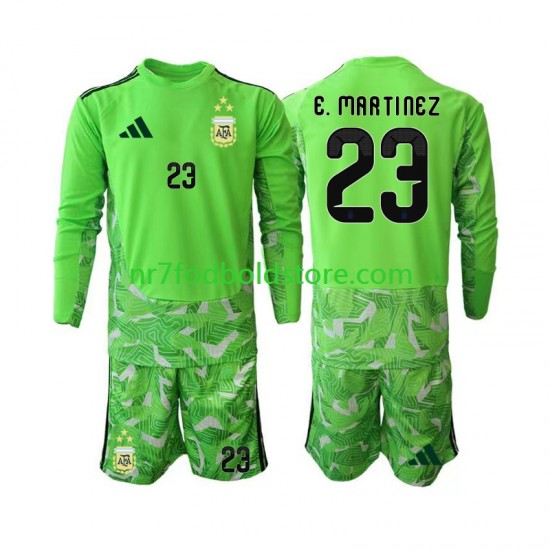 Argentina Trøje Emiliano Martinez 23 Målmand Børn 3. Valg Fodboldsæt VM i fodbold 2026 Langærmet