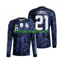 Argentina Trøje Jose Manuel Lopez 21 Mænd Udebane Fodboldsæt VM i fodbold 2026 Langærmet