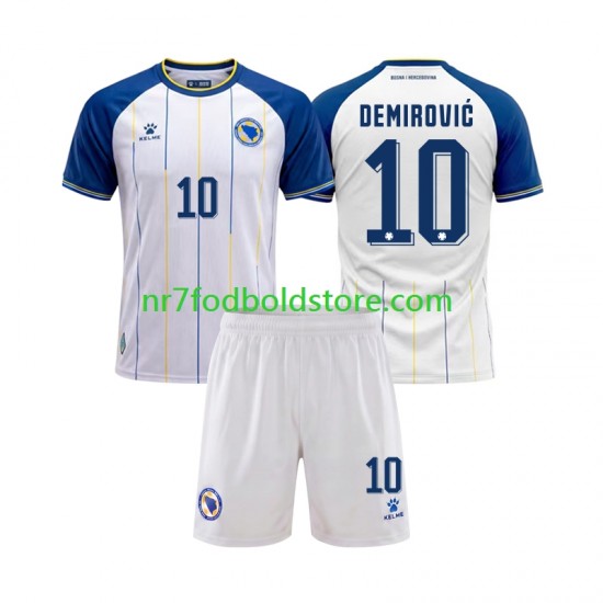 Bosnien Hercegovina Trøje Ermedin Demirovic 10 Børn Udebane Fodboldsæt VM i fodbold 2026 Kortærmet