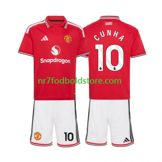 Manchester United Trøje Matheus Cunha 10 Børn Hjemmebane Fodboldsæt 2026-2027 Kortærmet