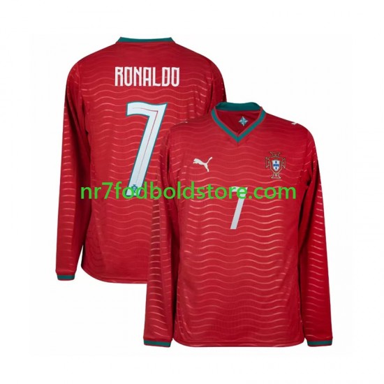 Portugal Trøje Cristiano Ronaldo 7 Mænd Hjemmebane Fodboldsæt VM i fodbold 2026 Langærmet