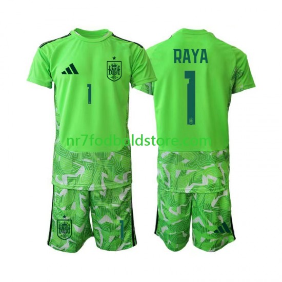 Spanien Trøje David Raya 1 6th Green color Målmand Børn VM i fodbold 2026 Kortærmet