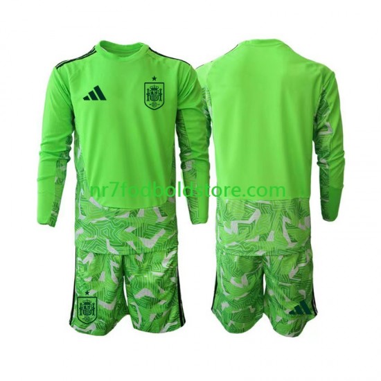 Spanien Trøje 6th Green color Målmand Børn VM i fodbold 2026 Langærmet