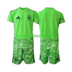 Spanien Trøje 6th Green color Målmand Børn VM i fodbold 2026 Kortærmet