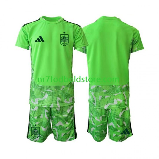 Spanien Trøje 6th Green color Målmand Børn VM i fodbold 2026 Kortærmet