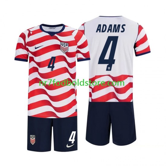 USA Trøje Tyler Adams 4 Børn Hjemmebane Fodboldsæt VM i fodbold 2026 Kortærmet