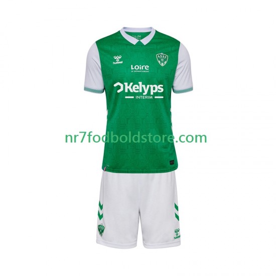 Trøje AS Saint-Etienne Børn Hjemmebane Fodboldsæt 2025-2026 Kortærmet