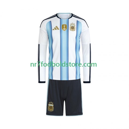 Argentina Trøje Børn Hjemmebane Fodboldsæt VM i fodbold 2026 Langærmet