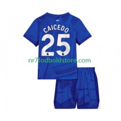 Chelsea Trøje Moises Caicedo 25 Børn Hjemmebane Fodboldsæt 2025-2026 Kortærmet