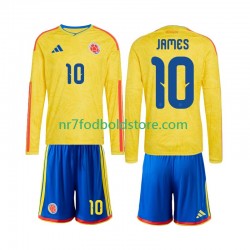 Colombia Trøje James Rodriguez 10 Børn Hjemmebane Fodboldsæt VM i fodbold 2026 Langærmet