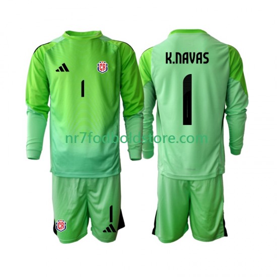 Costa Rica Trøje Keylor Navas 1 Målmand Børn Hjemmebane Fodboldsæt 2025 Langærmet