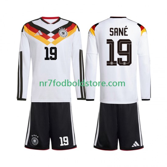 Tyskland Trøje Leroy Sane 19 Børn Hjemmebane Fodboldsæt VM i fodbold 2026 Langærmet