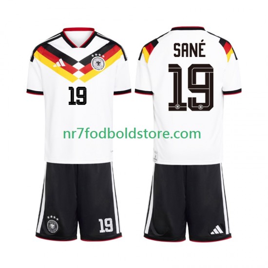 Tyskland Trøje Leroy Sane 19 Børn Hjemmebane Fodboldsæt VM i fodbold 2026 Kortærmet