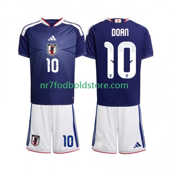 Japan Trøje Ritsu Doan 10 Børn Hjemmebane Fodboldsæt VM i fodbold 2026 Kortærmet