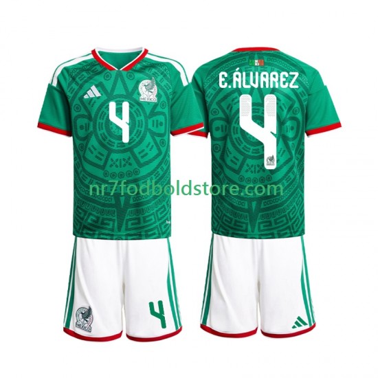 Mexico Trøje Edson Alvarez 4 Børn Hjemmebane Fodboldsæt VM i fodbold 2026 Kortærmet