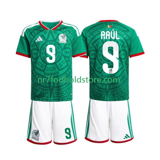 Mexico Trøje Raul Jimenez 9 Børn Hjemmebane Fodboldsæt VM i fodbold 2026 Kortærmet
